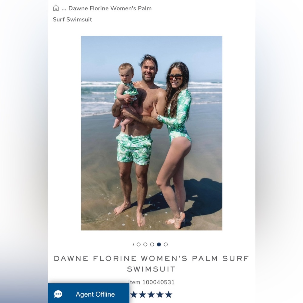 Janie and Jack Dawne Florine Palm Surf Swimsuit xs low-back palm gently loved - Picture 7 of 9